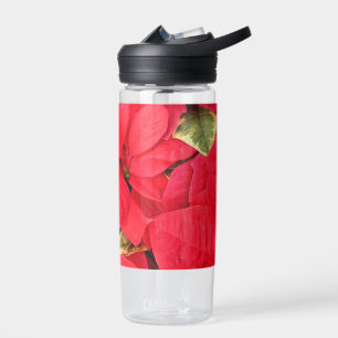Holly Point Poinsettias Holiday Floral Water Bottle