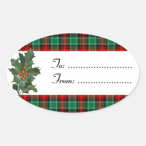 Holly Red Green Plaid Custom Sticker