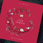 Holly Red Minimal Square Flat Merry Christmas Star Holiday Card<br><div class="desc">Holly Red Minimal Square Flat Merry Christmas Star Holiday Card</div>