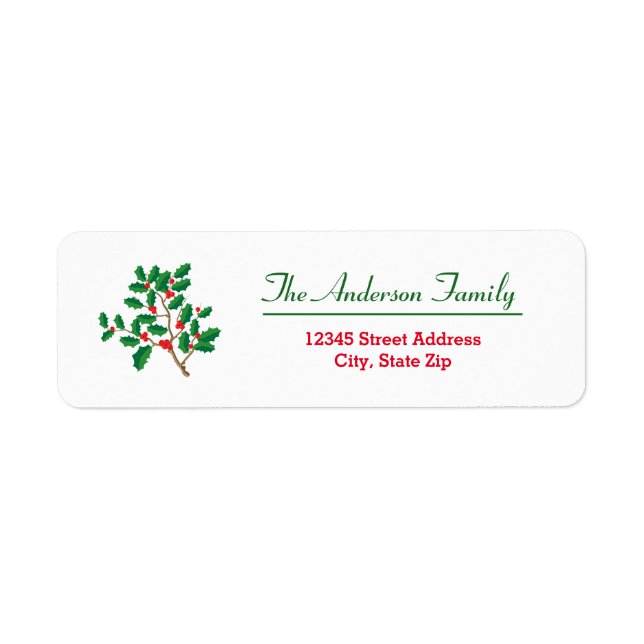 Holly - Return Address Label (Front)