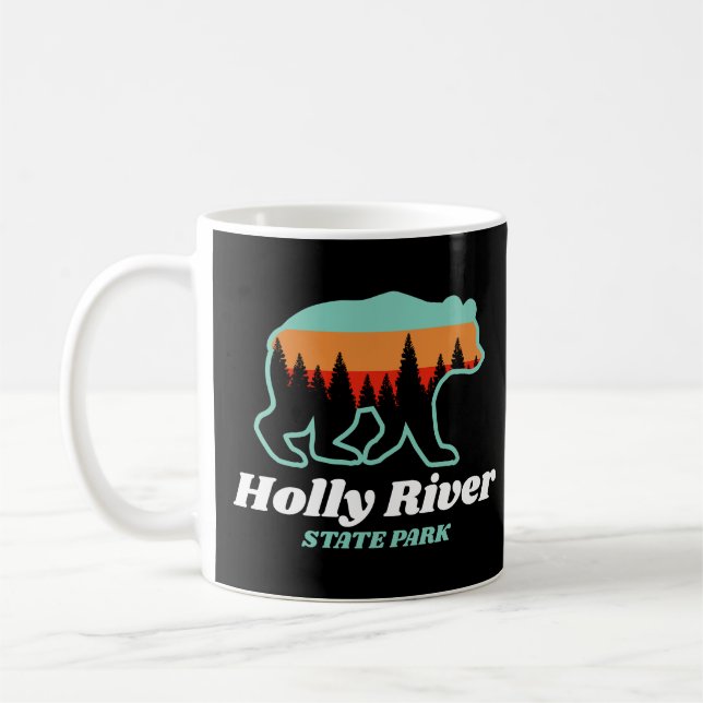 Holly River State Park West Virginia Bear Retro Coffee Mug (Left)