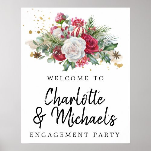 Holly Rose Gold Engagement Party Poster