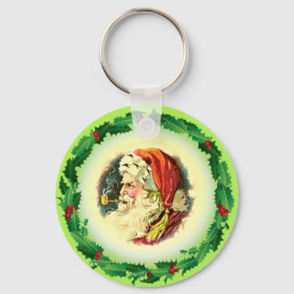 HOLLY & SANTA by SHARON SHARPE Keychain