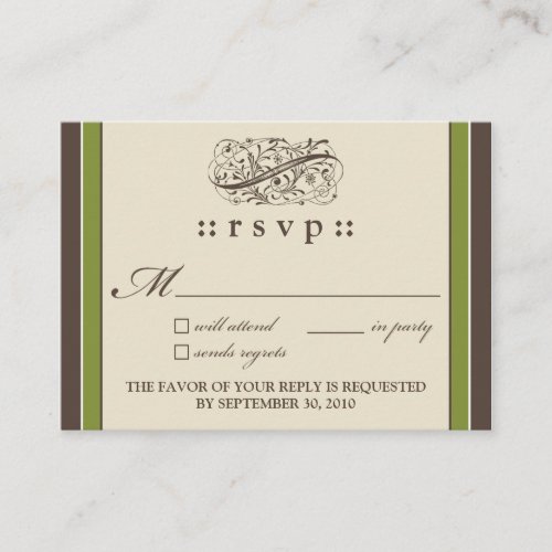 ::holly:: Simply Elegant 3.5"x2.5" RSVP Card_v2 Business Cards