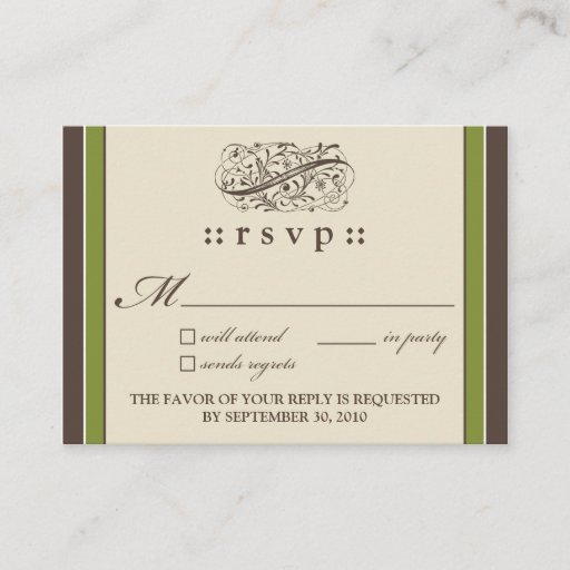 Customizable ::holly:: Simply Elegant 3.5"x2.5" RSVP Card_v2 Business Cards