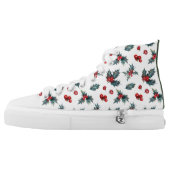 Holly Sprig Christmas High Top Sneakers (Left Shoe Outside)