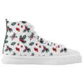 Holly Sprig Christmas High Top Sneakers (Left Shoe Inside)