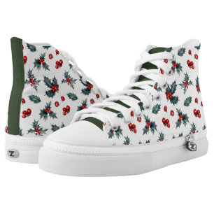 Holly Sprig Christmas High Top Sneakers