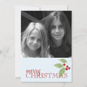 Holly Sprig Double Sided Photo Card
