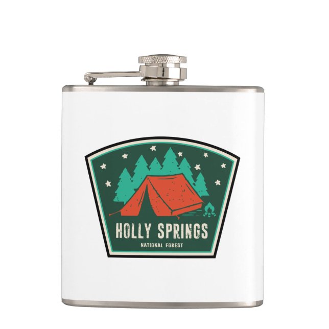 Holly Springs National Forest Mississippi Camping Flask (Front)