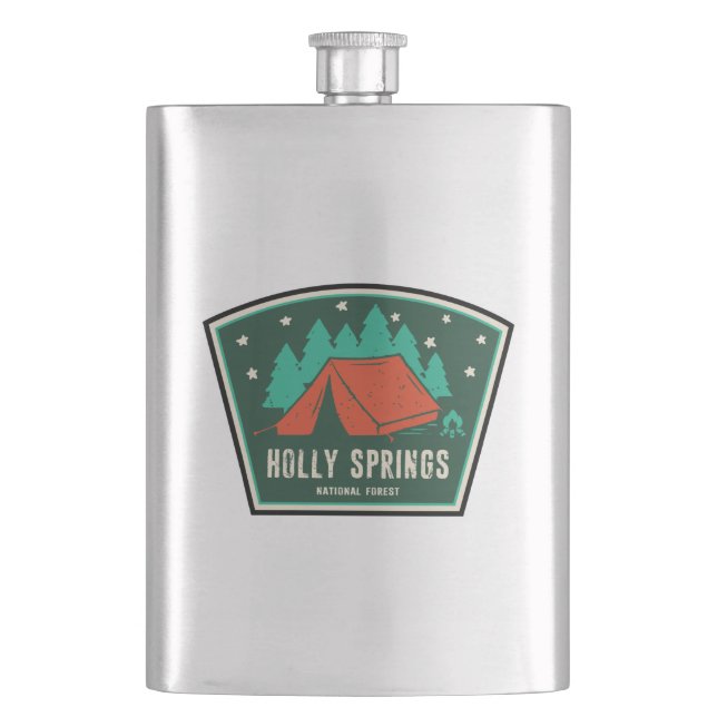 Holly Springs National Forest Mississippi Camping Flask (Front)