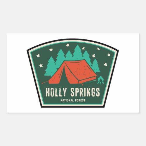 Holly Springs National Forest Mississippi Camping Rectangular Sticker