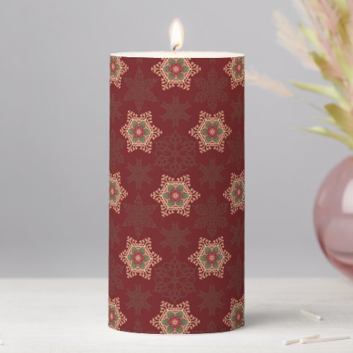 Holly Star Christmas and Yule Paper Plates Pillar Candle