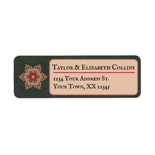 Holly Star Green Address Labels