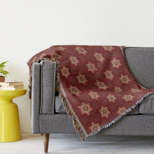 Holly Star Holiday Throw Blanket Red