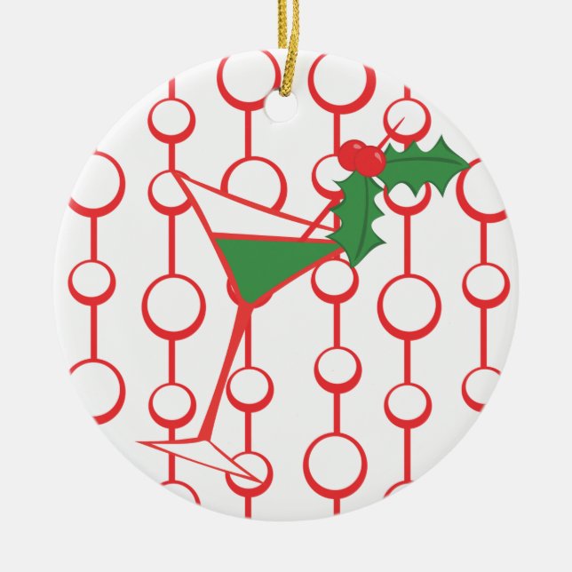 Holly-tini Ceramic Ornament (Front)