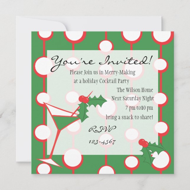 Holly-tini Invitation (Front)