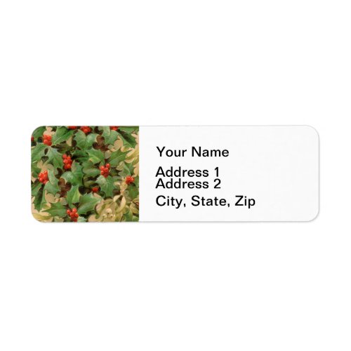 Holly Tree Christmas Holiday Art Print Greenery Label