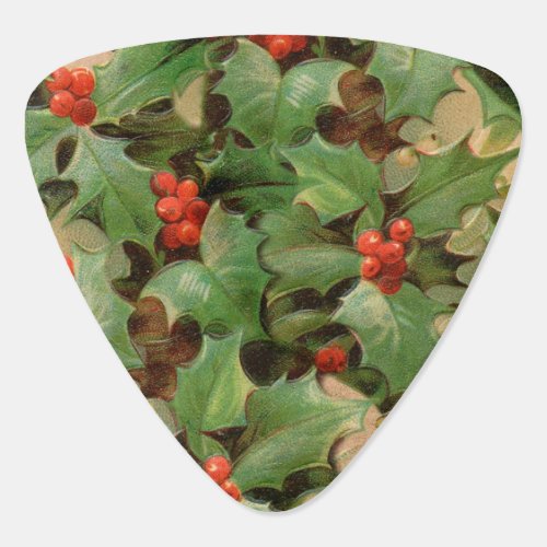 Holly Tree Christmas Holiday Vintage Guitar Pick