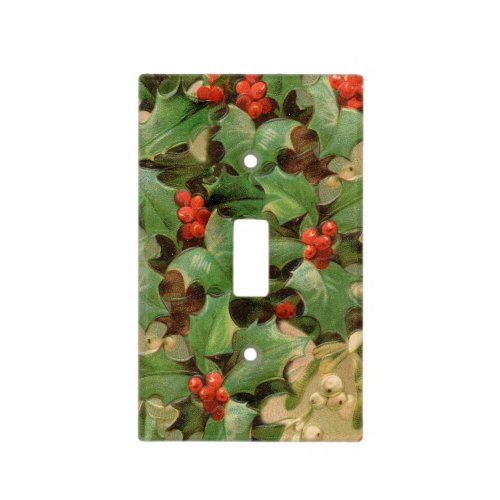 Holly Tree Christmas Holiday Vintage Light Switch Cover