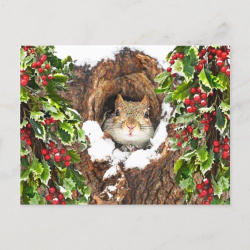 Holly Tree Christmas  Postcard