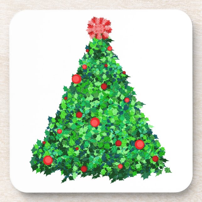 Holly Tree Drink Coaster (Front)