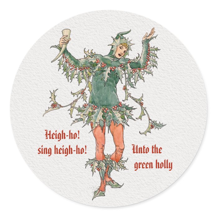 Holly Walter Crane Flowers from Shakespeare CC0987 Classic Round Sticker
