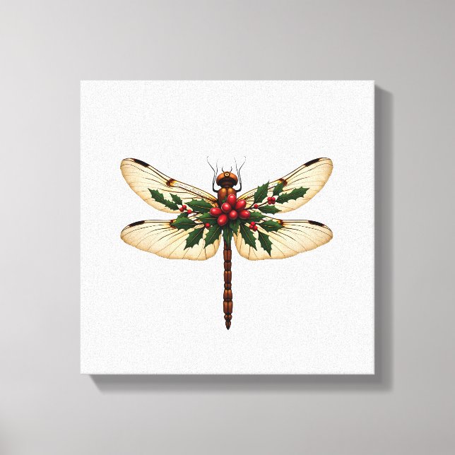 Holly Winged Dragonfly Canvas Print (Front)