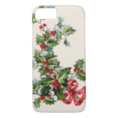 Holly Winterberry Red Ribbon iPhone 87 Case