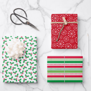 Holly Wrapping Paper Sheets