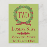 Holly Wreath Bunco Table Card #2
