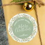 Holly Wreath Christmas Homemade Holiday Baking Classic Round Sticker<br><div class="desc">Create stickers to label your Christmas holiday homemade goods,  cookies,  candy,  treats,  party favors and more featuring a holly and berries wreath and your message in chic lettering.</div>