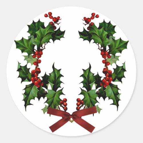 Holly Wreath Sticker