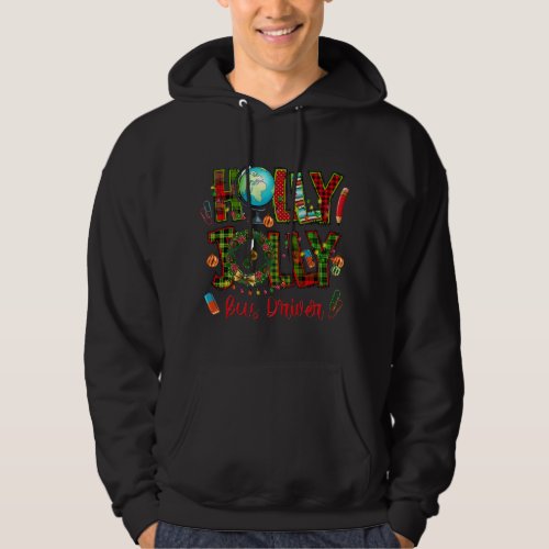 Holly Xmas Jolly Bus Driver Funny Christmas Hoodie