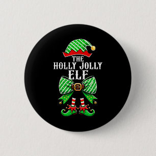 Holly Xmas Jolly Elf Coquette Bow Christmas Family Button