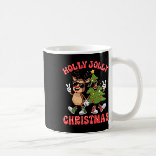 Holly Xmas Jolly Funny Christmas Tree Cute Reindee Coffee Mug
