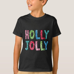 Holly Xmas Jolly Vibes Groovy Retro Hipe Christmas T-Shirt