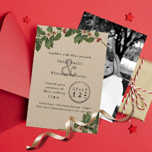HOLLY Xmas Wedding/Engagement/Dinner Typeset Invitation