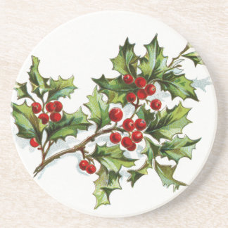 HollyBerries20150801 Sandstone Coaster