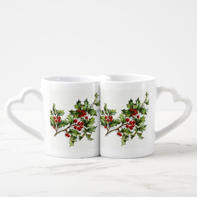HollyBerries 001 Coffee Mug Set (Front Nesting)