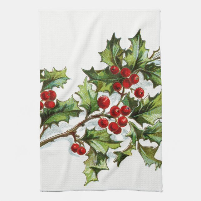 HollyBerries 001 Kitchen Towel (Vertical)