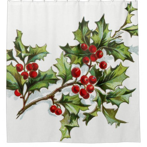 HollyBerries 001 Shower Curtain