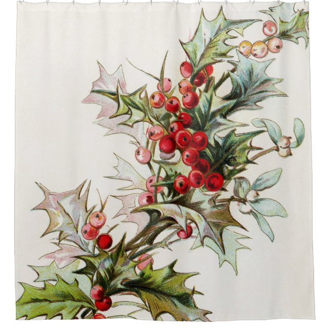HollyBerries 003 Shower Curtain (Front)