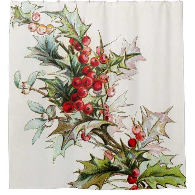 HollyBerries 004 Shower Curtain (Front)