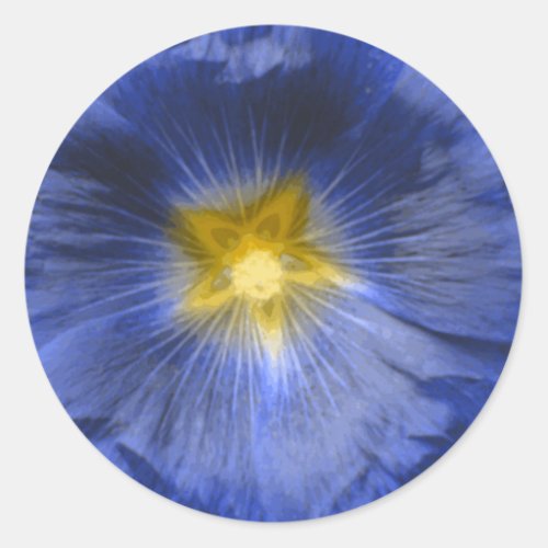 Hollyhock Flower Beautiful Blue Sticker