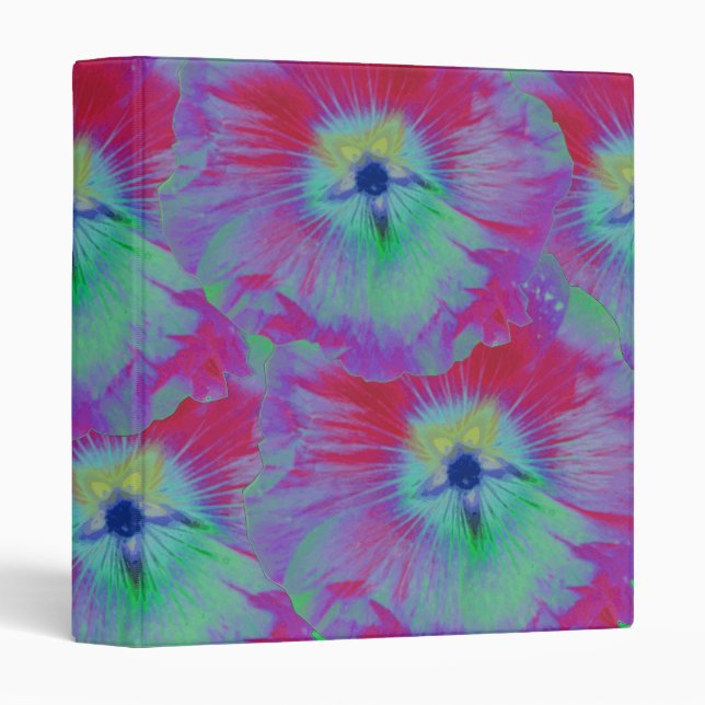Hollyhock Flower Bright lights Avery Binder (Front/Spine)