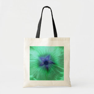 Hollyhock Flower Glowing Green Budget Tote Bag