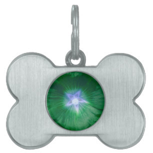 Hollyhock Flower Gorgeous Green Pet Tag