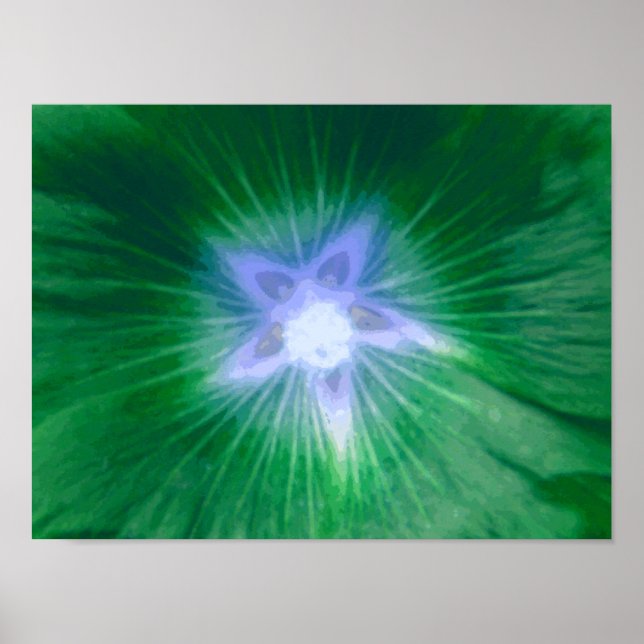 Hollyhock Flower Gorgeous Green Print (Front)