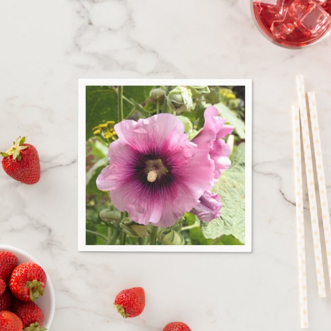 HOLLYHOCK FLOWERS NAPKINS (Insitu)